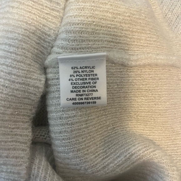 Elle Grey/White Sweater with Embroidered Accents - Picture 2 of 8